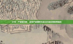 378. 产业链分析，足球产业如何与多元行业实现跨界融合