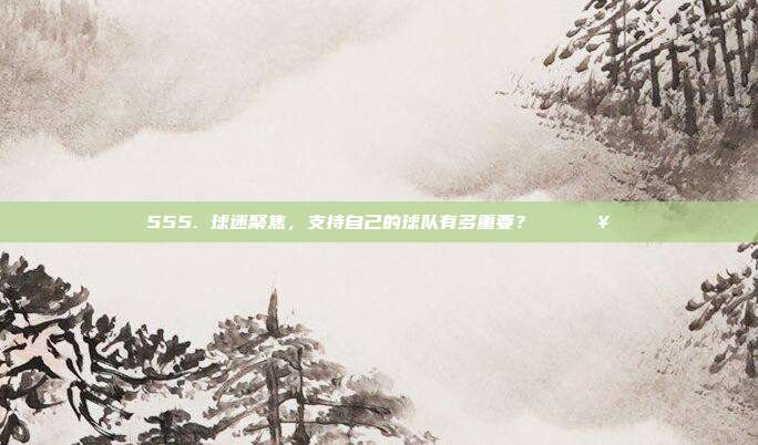 555. 球迷聚焦，支持自己的球队有多重要？ ❤️👥  第1张