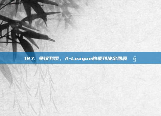 127. 争议判罚，A-League的裁判决定回顾🧐  第1张